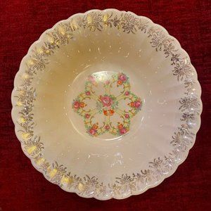 Antique Ivory Franklinware 22 K Gold 8 ¾” Bowl